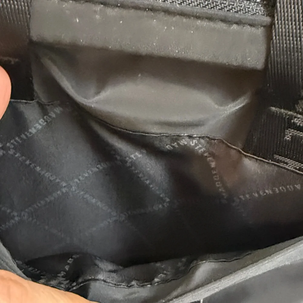 Steve Madden Black Geometric Backpack - Picture 6 of 7